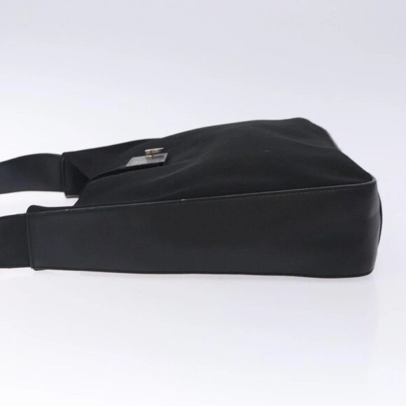 Salvatore Ferragamo Gancini Shoulder Bag Nylon Navy Silver - Picture 4 of 16